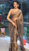 Tew Soft Chiffon Tissue Two Tone Saree
